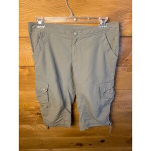 The North Face Women 14 Convertible Hiking Capri Shorts Khaki Cargo Capri outdoo